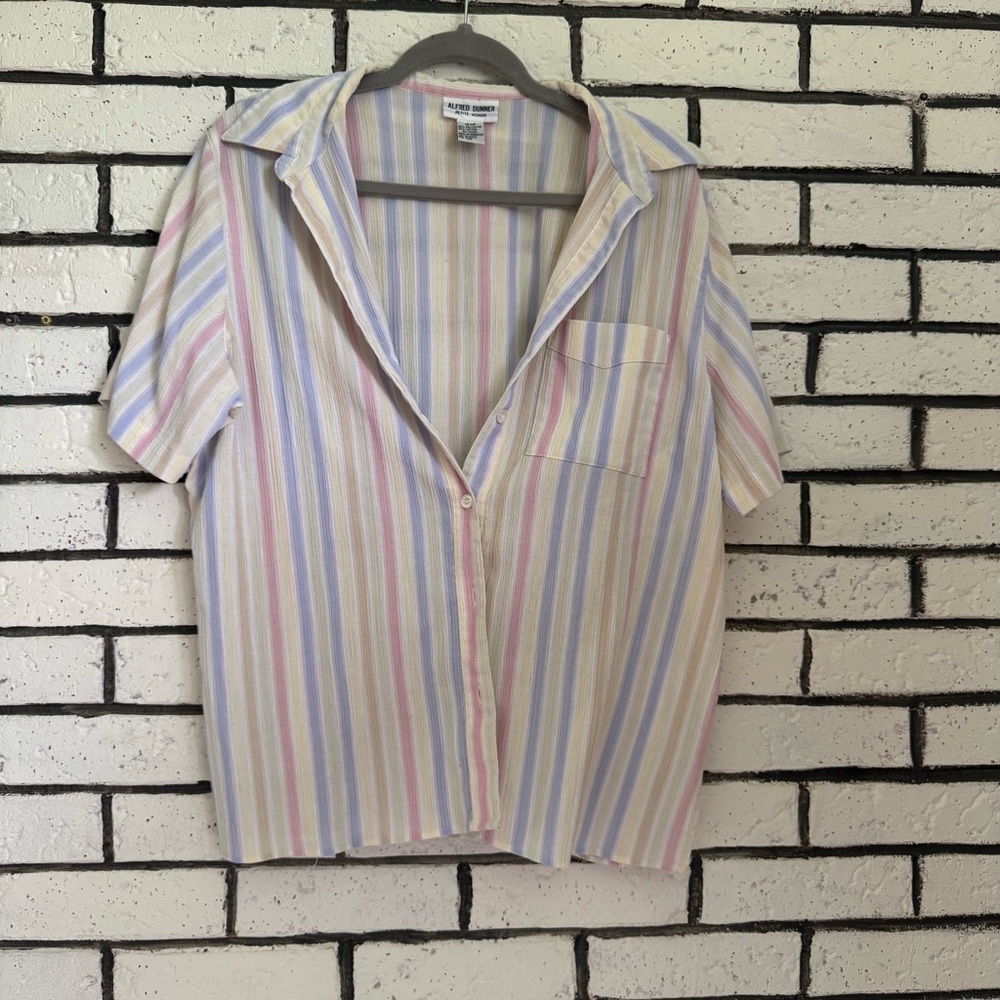 Striped Short Sleeve Button Up Shirt